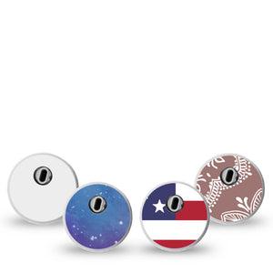 ExpressionMed All Time Best Sellers Variety Pack Freestyle Libre 3 and Libre 3 Plus Sticker 4-Pack Sticker Variety Basic Best Designs, Decorative Decal CGM Design