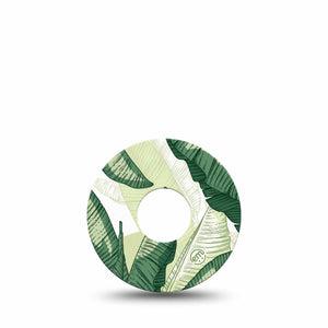 ExpressionMed Palm Leaf Freestyle Libre 3 and Libre 3 Plus Gumdrop, Single Tape Tropical palm leaves Overlay Patch for Continuous Glucose Monitor
