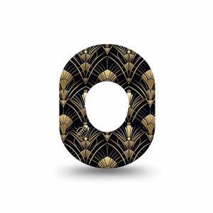 ExpressionMed Midnight Deco Dexcom G7 and Dexcom Stelo Glucose Biosensor System Mini, Single Tape Funky vintage Waterproof Plaster for CGM