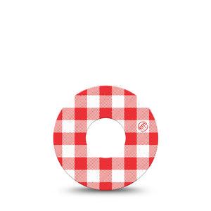 ExpressionMed Red Gingham Infusion Set, 5-Pack Classic picnic check Decorative Patch For Insulin Pump