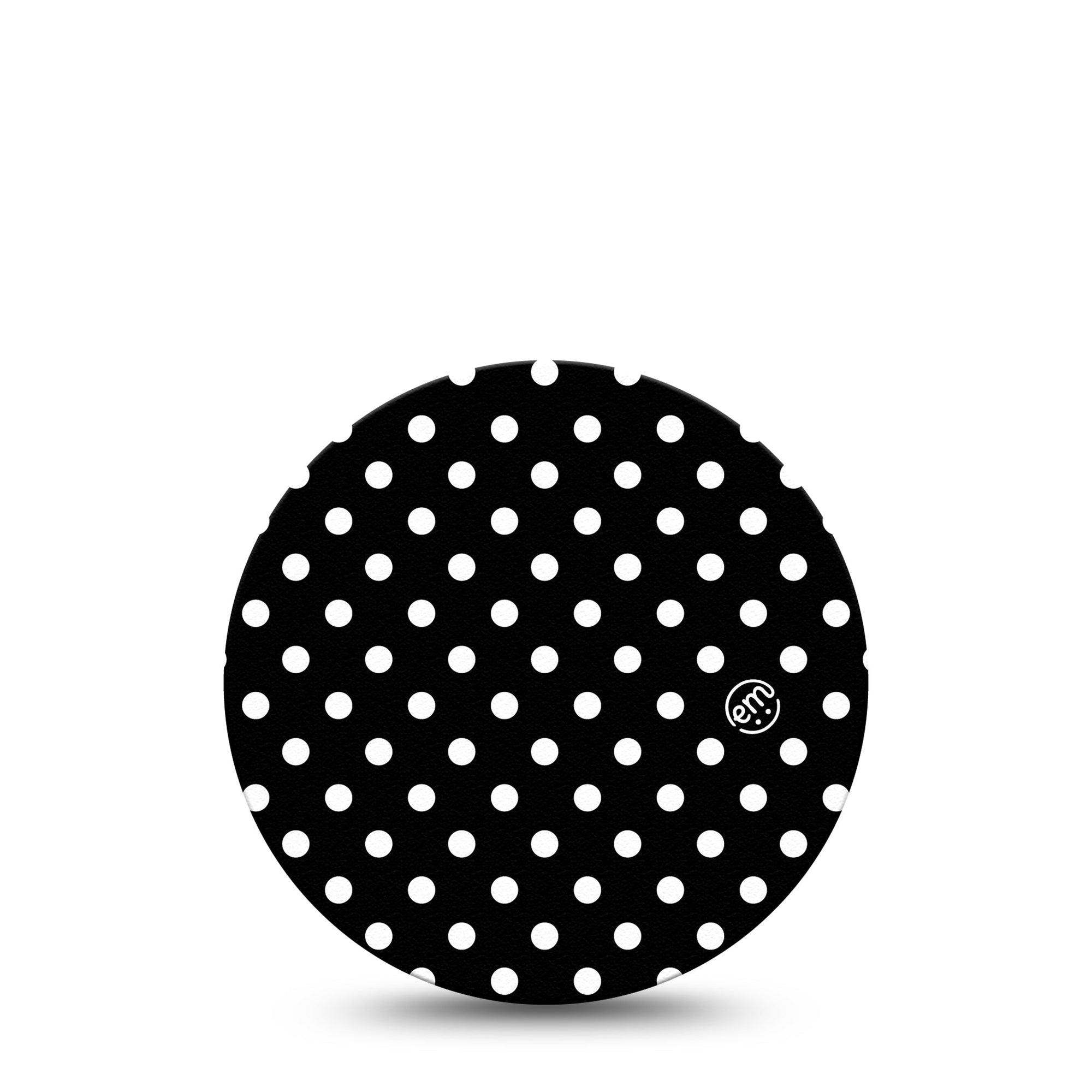 ExpressionMed Black and White Polka Dots Freestyle Dexcom G7 Overpatch Single, Modern Polka Dot Design, CGM Adhesive Tape Design, Dexcom Stelo