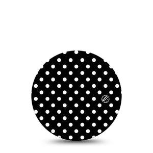 ExpressionMed Black and White Polka Dots Freestyle Dexcom G7 Overpatch Single, Modern Polka Dot Design, CGM Adhesive Tape Design, Dexcom Stelo