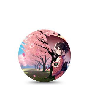 ExpressionMed Cherry Blossom Anime Dexcom 2 Overpatch, Single, Japanese Princess Inspired, CGM Adhesive Tape Design, Dexcom Stelo