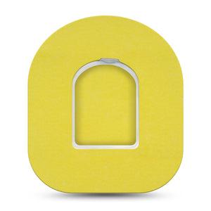 ExpressionMed Butter Yellow Omnipod Tape, Single Tape and Single Sticker Toned Down Yellow Tone, Adhesive Patch Pump Design