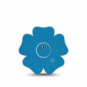 ExpressionMed Teal Freestyle Libre 3 and Libre 3 Plus Flower Shape Tape, Single Tape and Single Sticker Solid Color, Overlay Tape CGM Design