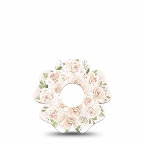 ExpressionMed Wedding Bouquet Freestyle Libre 3 and Libre 3 Plus Flower Shape Tape Single Tape Romantic Roses, Plaster CGM Design