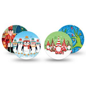 ExpressionMed Christmas Wonders Variety Pack Freestyle Libre Sticker and Tape, Abbott Lingo, Christmas Time Artwork Adhesive Sticker and Tape Design Continuous Glucose Monitor Design