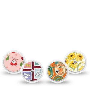 ExpressionMed Sweet Stickers Freestyle Libre, Libre 2 Plus, and Abbott Lingo Sticker, 4-Pack Sticker Orange tangerine theme Overlay Patch for Continuous Glucose Monitor