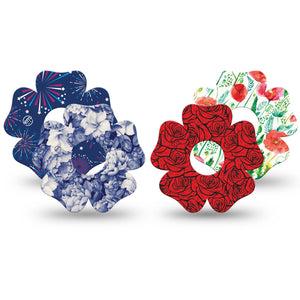 ExpressionMed Heritage Floral Freestyle Libre 3 and Libre 3 Plus Flower, 4-Pack Tape vintage floral Adhesive Tape for Continuous Glucose Monitor