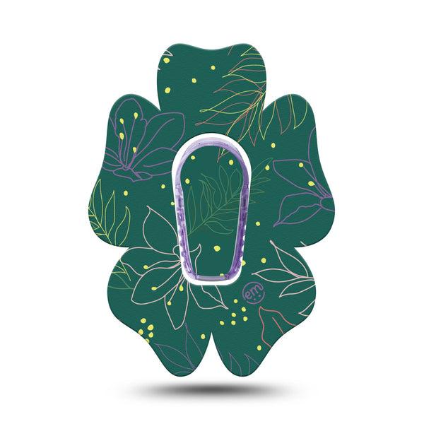 ExpressionMed Graphic Petals Dexcom G6 Flower Shape Tape Single Tape and Single Sticker Dynamic Blossoms, Adhesive Patch Continuous Glucose Monitor Design