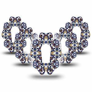 ExpressionMed Moroccan Tile Dexcom G6 Flower Shape Tape 5-Pack Tape Cultural Design, Adhesive Patch Continuous Glucose Monitor Design