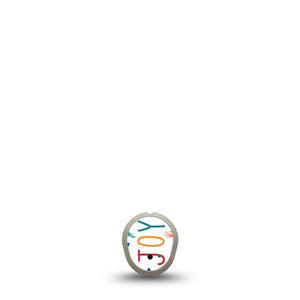 ExpressionMed Joyful Wreath Dexcom G7 and Stelo Sticker, Dexcom Stelo Glucose Biosensor System, Single Sticker Only Bright Happy Wreath, Vinyl Decoration Continuous Glucose Monitor Design