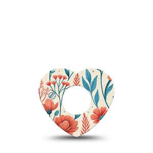 ExpressionMed Desert Wildflower Infusion Heart, 5-Pack Southwest color floral Overlay Patch For Insulin Pump