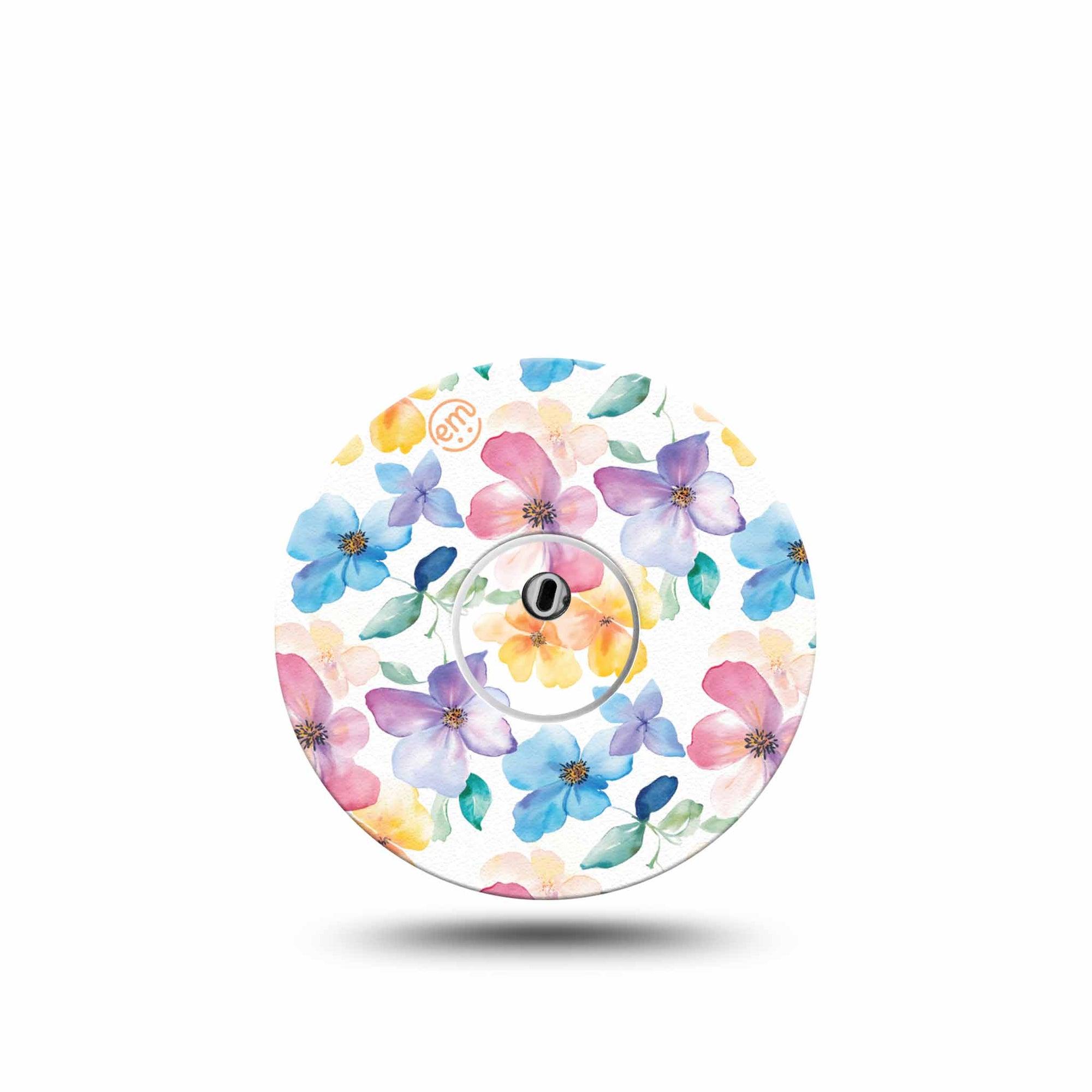 ExpressionMed Luminous Florals Freestyle Libre 3 and Libre 3 Plus Sticker and Tape  Ethereal Flowers, Vinyl Sticker and Tape Pairing CGM Design