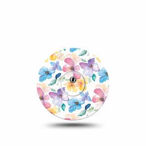 ExpressionMed Luminous Florals Freestyle Libre 3 and Libre 3 Plus Sticker and Tape  Ethereal Flowers, Vinyl Sticker and Tape Pairing CGM Design