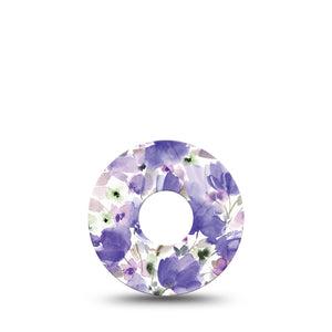 ExpressionMed Italian Blooms Freestyle Libre 3 Tape Single Tape Amethyst Watercolor Painted Garden Adhesive Tape CGM Design