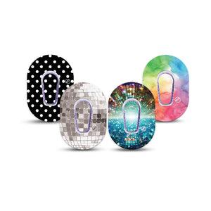 ExpressionMed Disco Pop Dexcom G6 Mini, tape and sticker  bold graphic pattern Waterproof Adhesive Tape for CGM