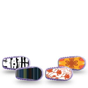 ExpressionMed Earthbound Heat Variety Pack  Dexcom G6 Sticker 4-Pack Sticker Autumn Toned Designs, Decorative Decal CGM Design