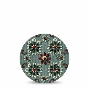 ExpressionMed Green Embroidery Dexcom G7 Overpatch, Dexcom Stelo Glucose Biosensor System, Single Tape Geometrical Flower Knit Inspired, Overlay Tape CGM Design