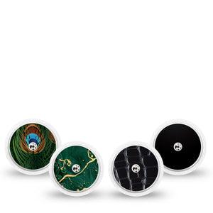 ExpressionMed Velvet Royale Variety Pack Freestyle Libre and Libre 2 Plus Sticker, Abbott Lingo, 4-Pack Sticker Variety Dramatic Print Combos, Vinyl Graphics Continuous Glucose Monitor Design