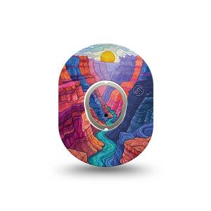 ExpressionMed Grand Canyon Dexcom G7 and Dexcom Stelo Glucose Biosensor System Mini, Single Tape and Single Sticker earthy rock aesthetic Waterproof Sensor Cover for CGM