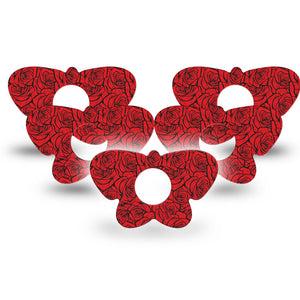 ExpressionMed Roses Infusion Butterfly, 10-Pack Red roses Fixing Ring Tape For Pump