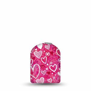 ExpressionMed Whimsical Hearts Pod Full Wrap Sticker Pod Full Wrap Sticker Single Sticker Vibrant pink valentine heart cutout designs Decorative Decal Pump design