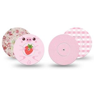 ExpressionMed Powder Pink Variety Pack Freestyle Libre and Libre 2 Plus Sticker and Tape, Abbott Lingo,   Pastel Light Pink Mix, Adhesive Sticker and Tape Design Continuous Glucose Monitor Design