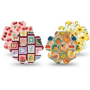 ExpressionMed Sweet Stickers Freestyle Libre 3 and Libre 3 Plus Flower, tape and sticker  Fruits florals animals mix Accessories for CGM