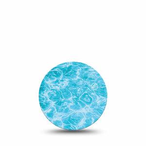 ExpressionMed Sunlit Water Freestyle Libre 3 and Libre 3 Plus OverPatch, Single Tape Summer pool inspired Adhesive Tape for CGM