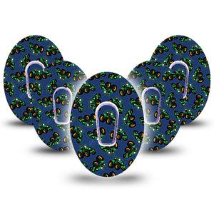 ExpressionMed Tractors Dexcom G6 Tape, 5-Pack Tape and 5-Pack Sticker Toy Tractor Truck, Plaster Continuous Glucose Monitor Design