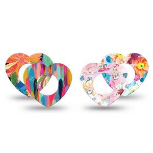 ExpressionMed Soft-Tone Freestyle Libre, Libre 2 Plus, and Abbott Lingo Heart, 4-Pack Tape muted floral pattern Waterproof Adhesive Tape for Continuous Glucose Monitor