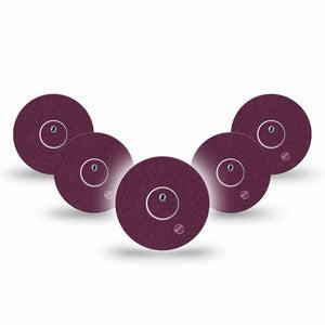ExpressionMed Wine Red Freestyle Libre 3 and Libre 3 Plus Tape, 5-Pack Tape and 5-Pack Sticker Basic Color, Adhesive Tape Continuous Glucose Monitor Design
