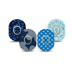 ExpressionMed Barbie Splash Variety Pack Dexcom G7 Mini Tape, Dexcom Stelo Glucose Biosensor System, 4-Pack Tape and 4-Pack Stickers Variety Fun Hypnotic Shapes, Patch Continuous Glucose Monitor Design