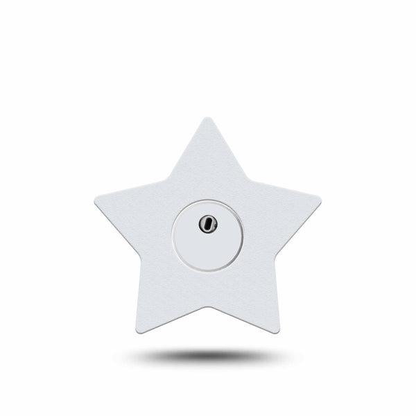 ExpressionMed White Freestyle Libre 3 and Libre 3 Plus Star Shape Tape Single Tape and Single Sticker Crisp Texture, Patch CGM Design