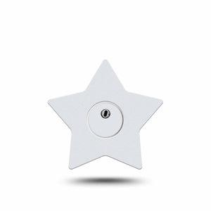 ExpressionMed White Freestyle Libre 3 and Libre 3 Plus Star Shape Tape Single Tape and Single Sticker Crisp Texture, Patch CGM Design