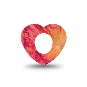 ExpressionMed Ruffles Dexcom G7 and Dexcom Stelo Glucose Biosensor System Heart, Single Tape Orange ruffles Decorative Patch for CGM