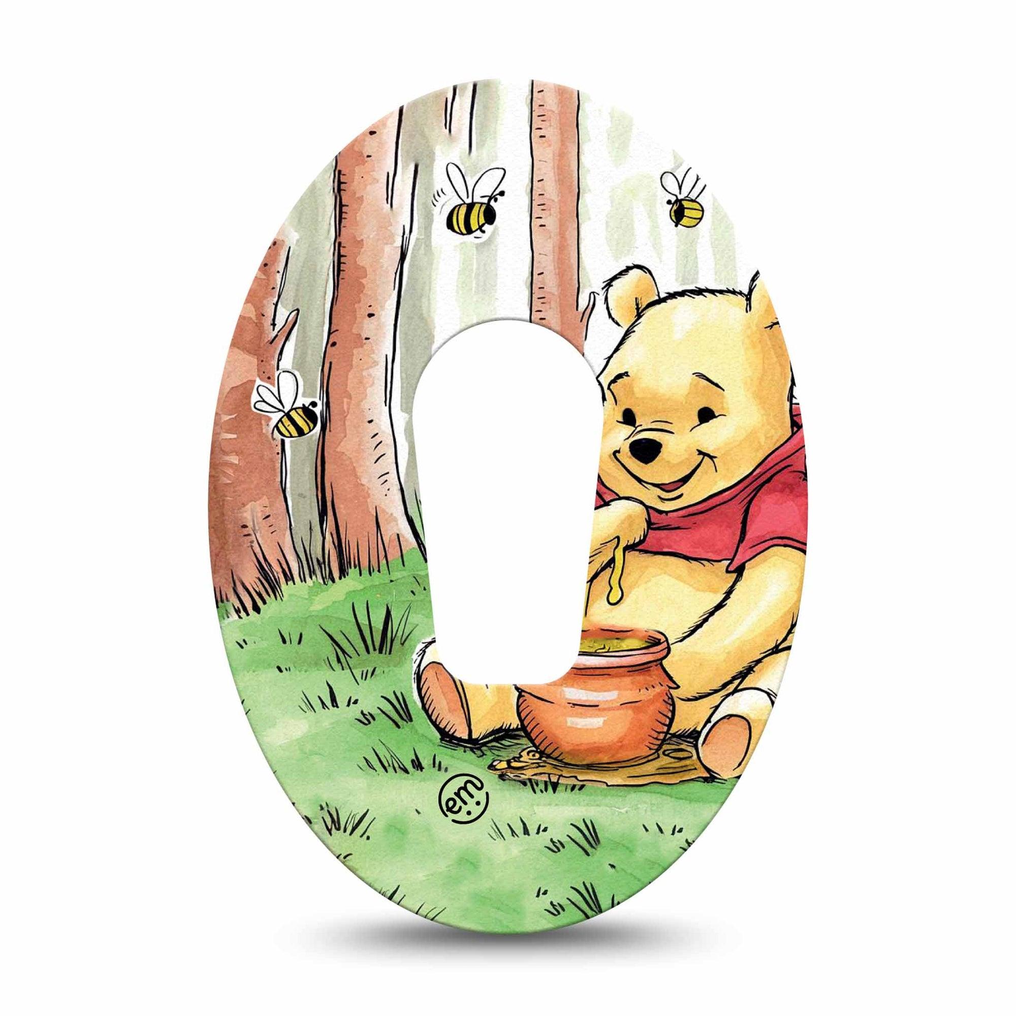 ExpressionMed Winnie the Pooh Dexcom G6 Tape Single Honey Bear Pooh Plaster CGM Design