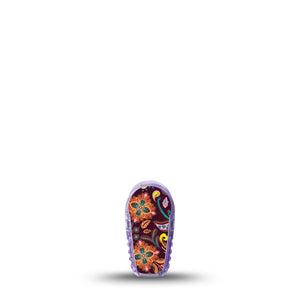 ExpressionMed Ornate Floral Dexcom G6 Sticker Single Sticker Only Brown Floral Pattern, Vinyl Decoration Continuous Glucose Monitor Design
