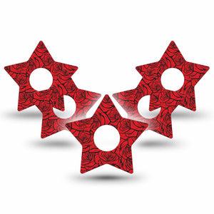 ExpressionMed Roses Freestyle Libre 3 and Libre 3 Plus Star, 5-Pack Rose bouquet Decorative Patch for Continuous Glucose Monitor