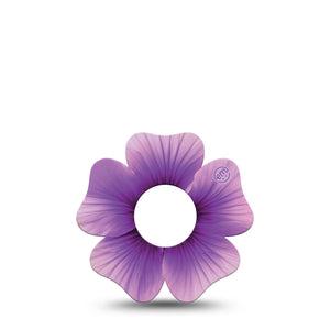 ExpressionMed Hibiscus Infusion Set Flower Shape Tape 5-Pack Tape Purple Floral Flower Shape Cutout, Plaster Continuous Glucose Monitor Design