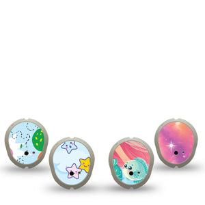ExpressionMed Mythical Magic Variety Pack Dexcom G7 Sticker, Dexcom Stelo Glucose Biosensor System, 4-Pack Sticker Variety Cute Adventure Theme, Vinyl Decoration Continuous Glucose Monitor Design