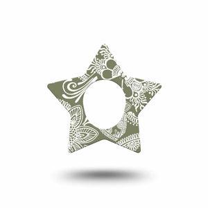 ExpressionMed Olive Henna Dexcom G7 Star Shape Tape, Dexcom Stelo Glucose Biosensor System, Single Tape Organic Color, Adhesive Tape CGM Design
