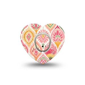 ExpressionMed Blush Dexcom G7 and Dexcom Stelo Glucose Biosensor System Heart, Single Tape and Single Sticker soft neutral pink Best Covers for CGM