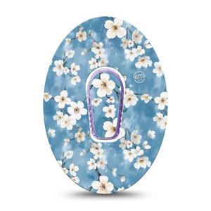 ExpressionMed Cherry Blossom Dexcom G6 Tape Single Tape and Single Sticker Painted Cherry Blossom Tree, Plaster Continuous Glucose Monitor Design