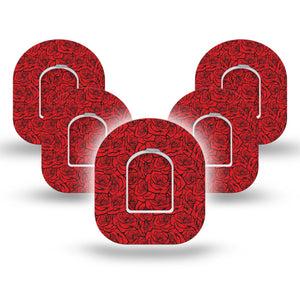 ExpressionMed Roses Omnipod, 5-Pack Tape and 5-Pack Sticker Valentines roses Overlay Patch For Pump