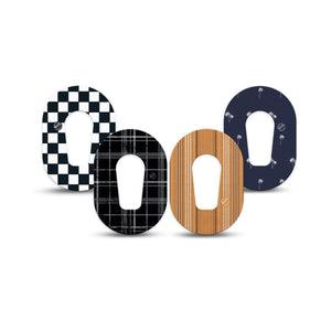 ExpressionMed Everyday Classic Dexcom G6 Mini, 4-Pack Tape Plaids and checkered prints Waterproof Sensor Cover for Continuous Glucose Monitor