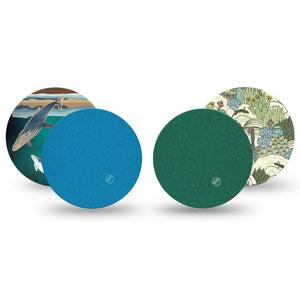 ExpressionMed Seaside Pines Variety Pack Freestyle Libre and Libre 2 Plus Overpatch, Abbott Lingo, 4-Pack Tape Variety Nature Adventure, Fixing Ring Patch CGM Design