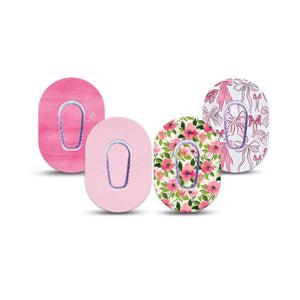 ExpressionMed Soft Pink Dexcom G6 Mini, tape and sticker  Soft pink patterns Waterproof Adhesive Tape for CGM