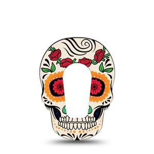 ExpressionMed Dia De Los Muertos Dexcom G6 Skull Shape Tape Single Tape Skull Decor Plaster Continuous Glucose Monitor Design